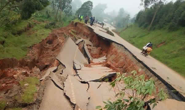 Heavy rains collapse roads